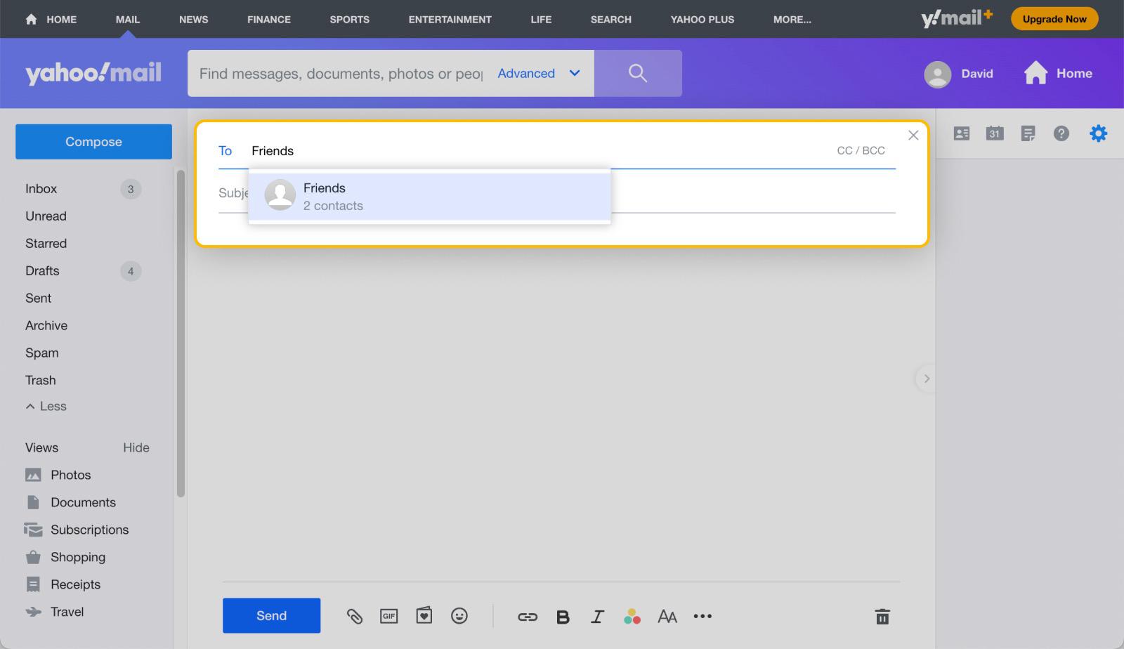 How to Create a Distribution List in Yahoo Mail