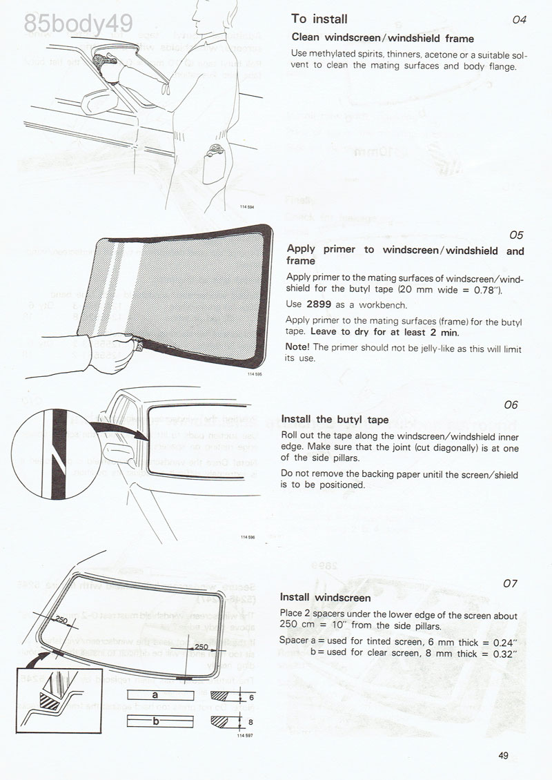 Notes on 240 Volvo Windshield Replacement