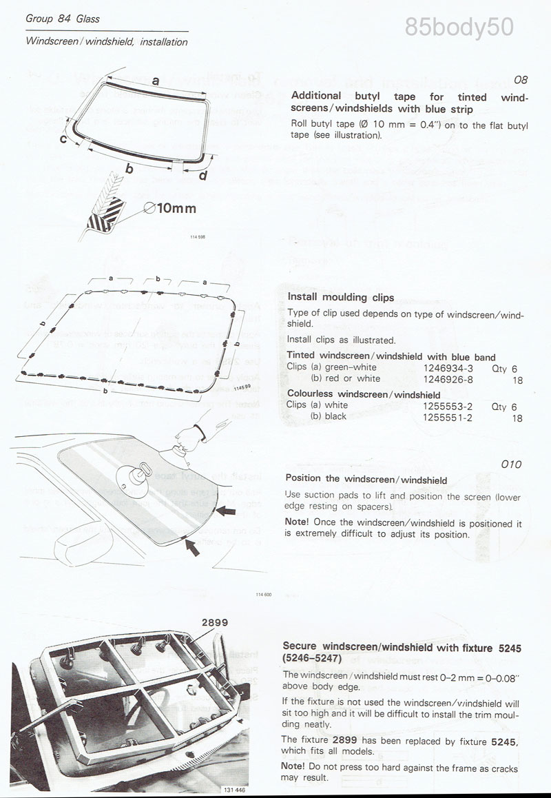 Notes on 240 Volvo Windshield Replacement