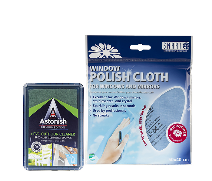 SET ASTONISH specialist uPVC outdoor cleaner+ SMART window polish