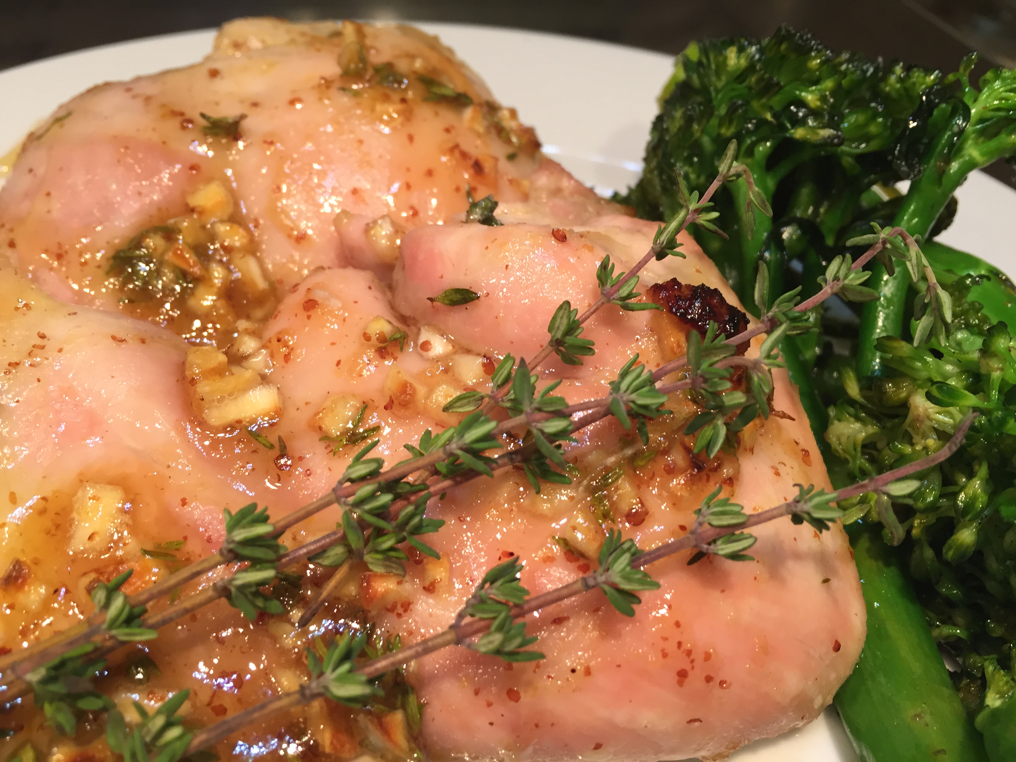 Brown Mustard Chicken Thighs Cleanly Consumed