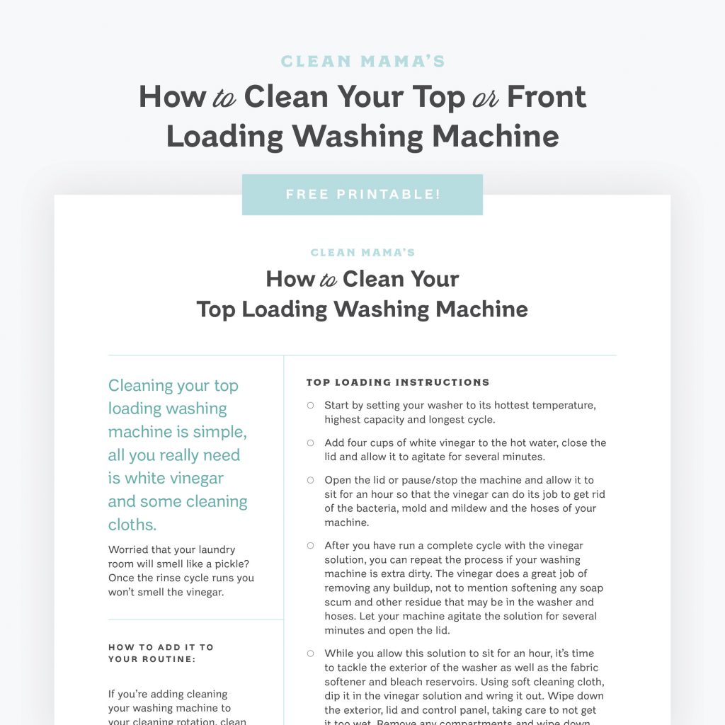 How to Naturally Clean Any Washing Machine + Free Printable Guides