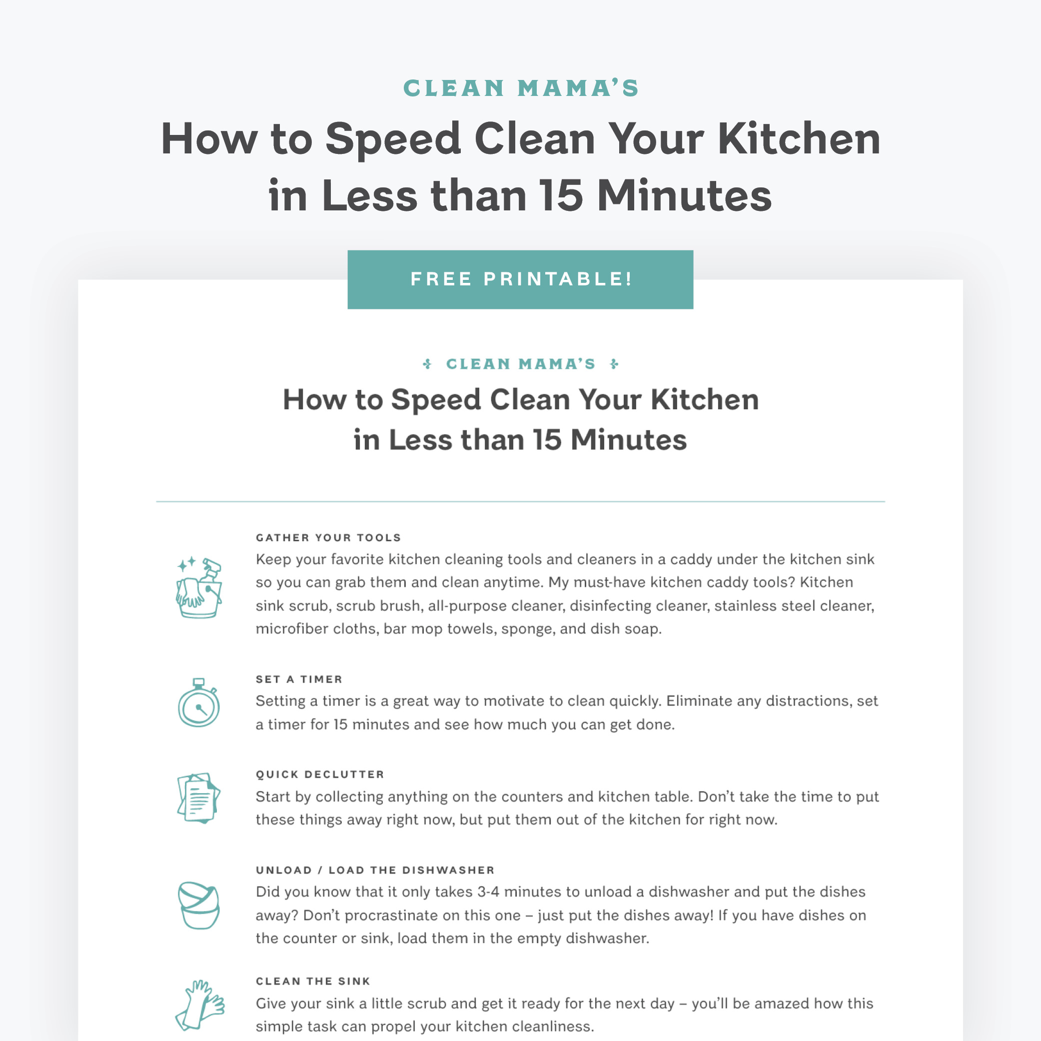 How to Deep Clean (and Clean) the Kitchen with the Clean Mama Routine