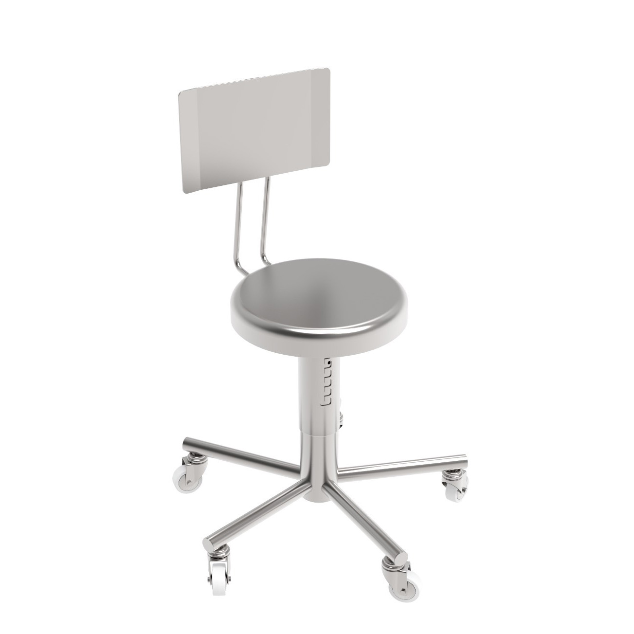 STOOL ON CASTORS WITH BACKREST Cleanroom Components