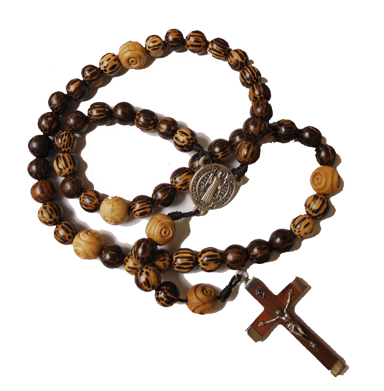 Rustic Old Palm Wood Rosary Our Lady of Clear Creek Abbey