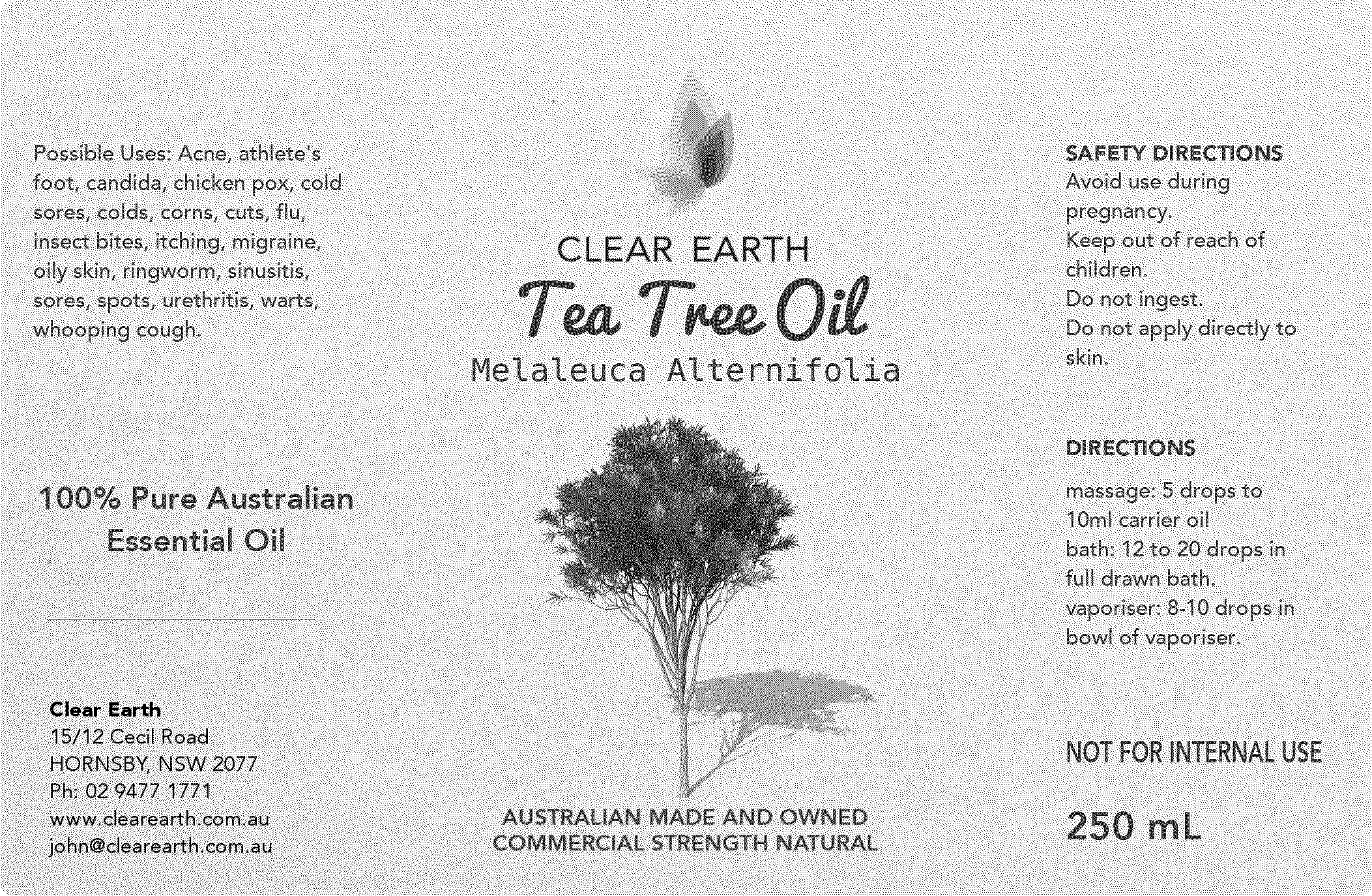 Tea Tree Oil Pure 250ml Clear Earth