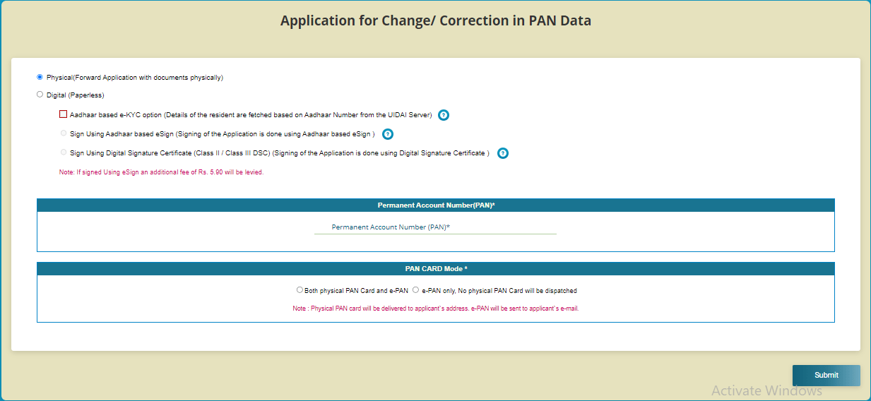 PAN Card Correction/Update Online How To Change Name, Address, DOB And