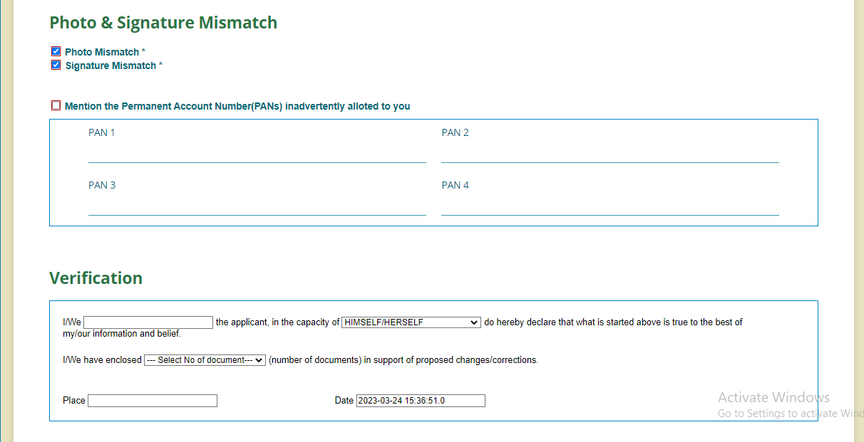 PAN Card Correction/Update Online How To Change Name, Address, DOB And