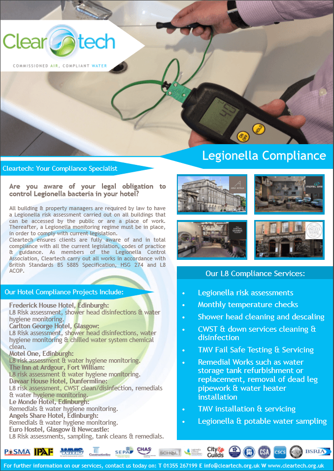 Legionella Compliance in Hotels Cleartech