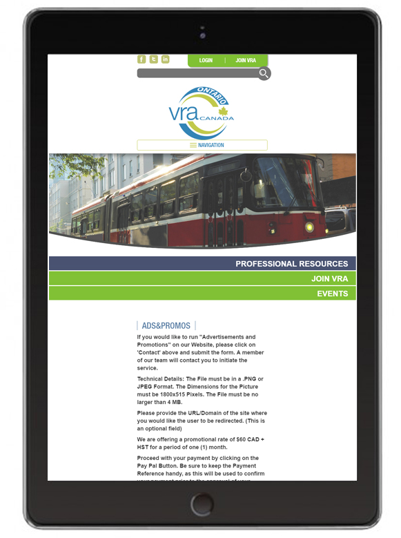 VRA Ontario Clearvoyace Website Design