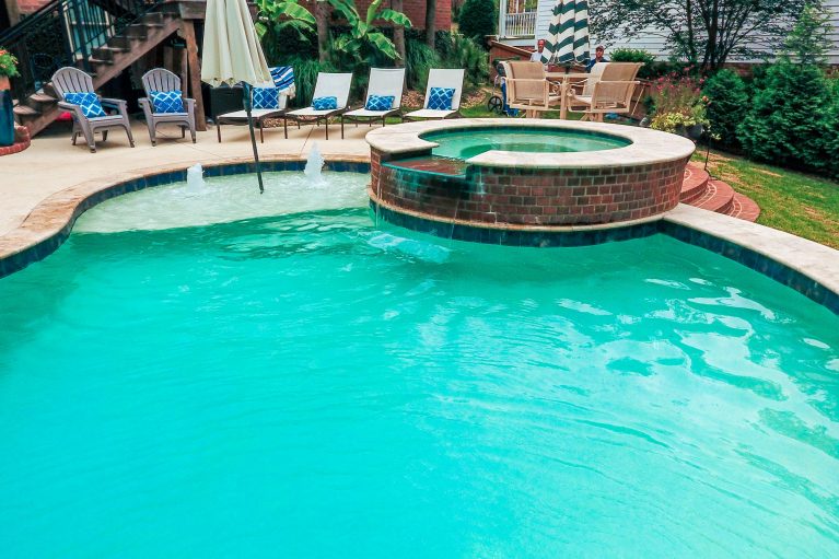 Gunite Pool with Beach Entry Columbia SC The Clearwater Pool Company