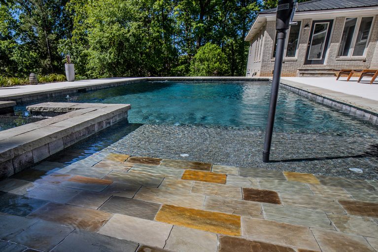 Rectangle Pool & Raised Spa on Forest Lake The Clearwater Pool Company