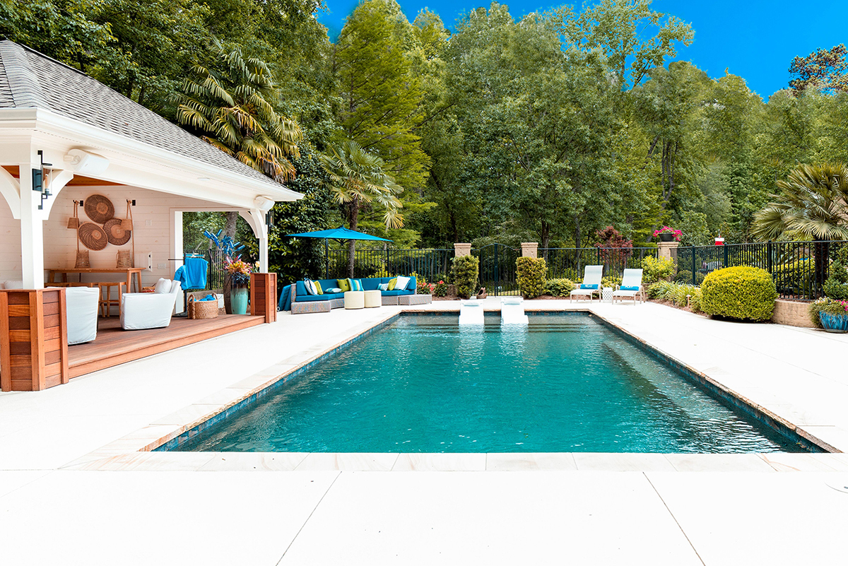 Flagstone Coping Rectangle Pool The Clearwater Pool Company