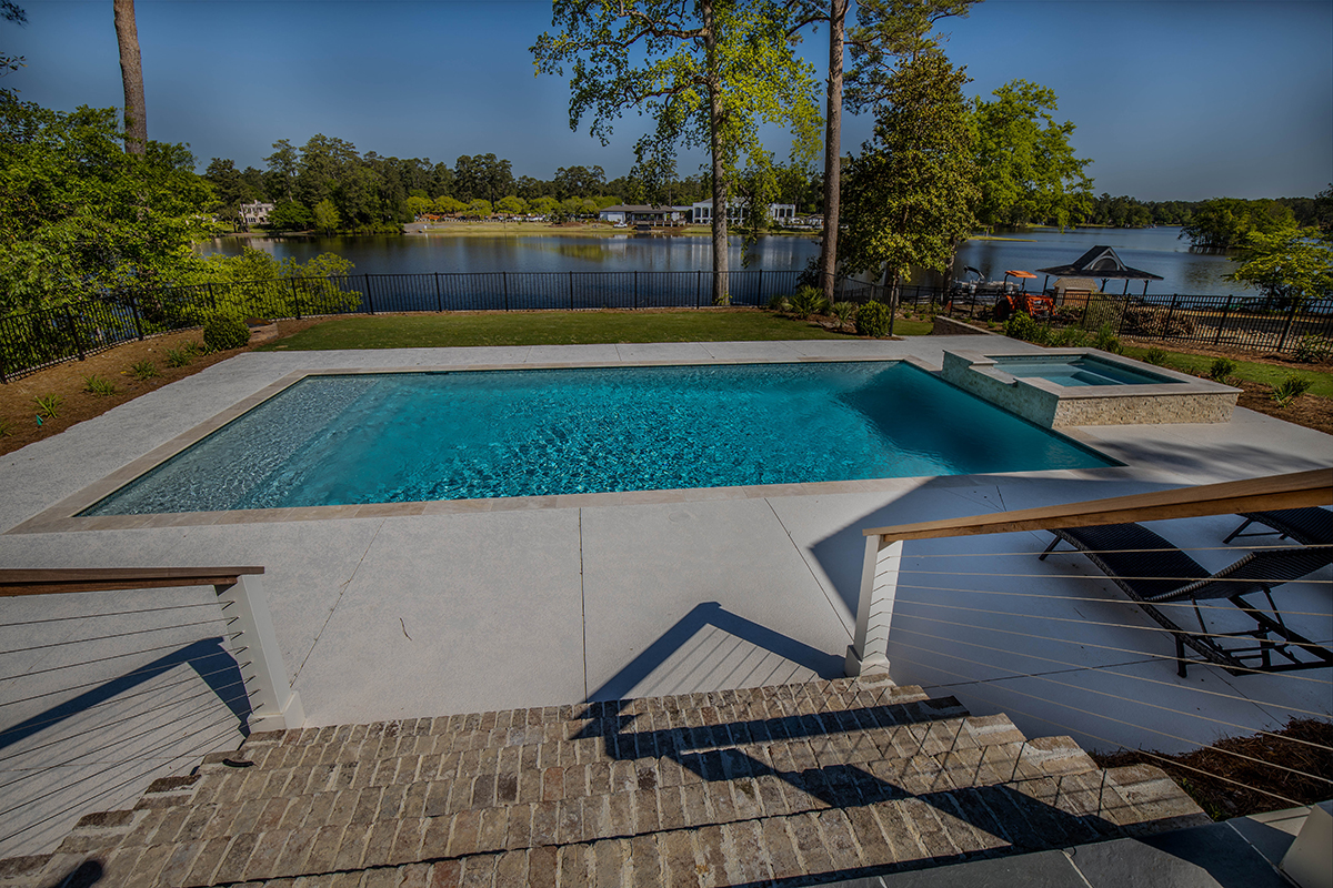 Rectangle Pool & Raised Spa on Forest Lake The Clearwater Pool Company