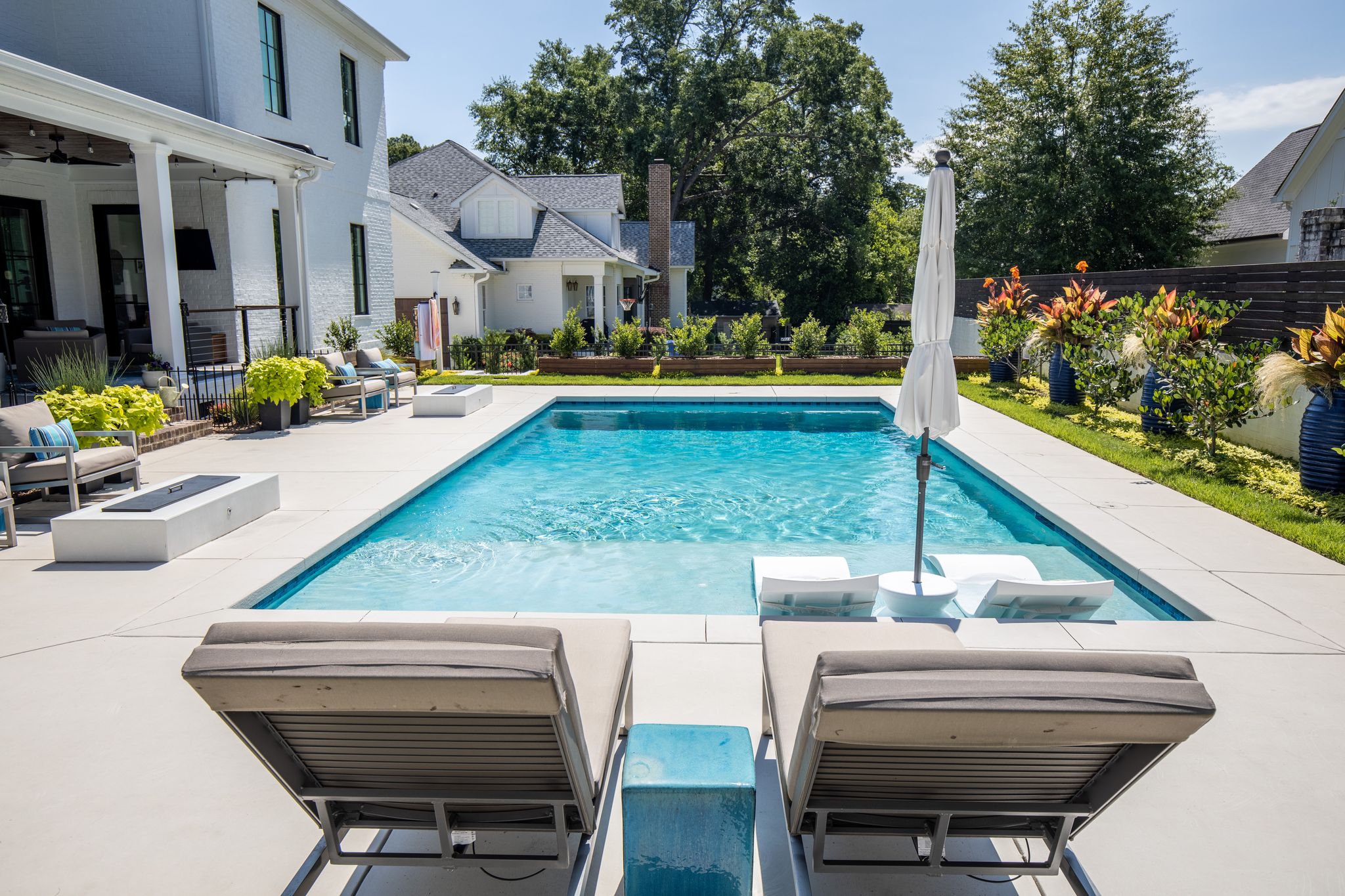 Modern Rectangle Pool in Historic Heathwood The Clearwater Pool Company Modern Rectangle Pool in Historic Heathwood The Clearwater Pool Company