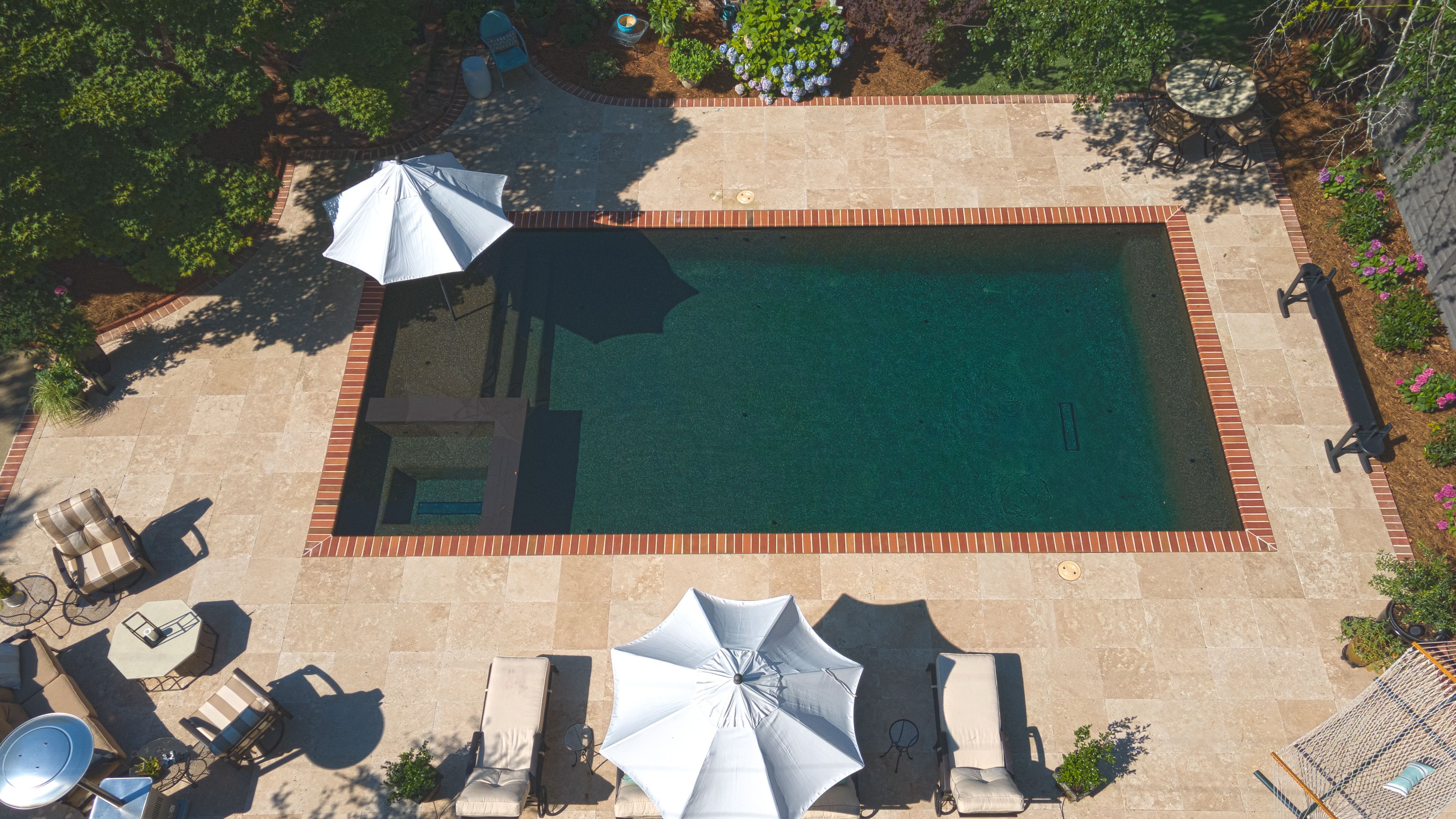 Rectangle Pool & Same Level Spa in Columbia, SC The Clearwater Pool