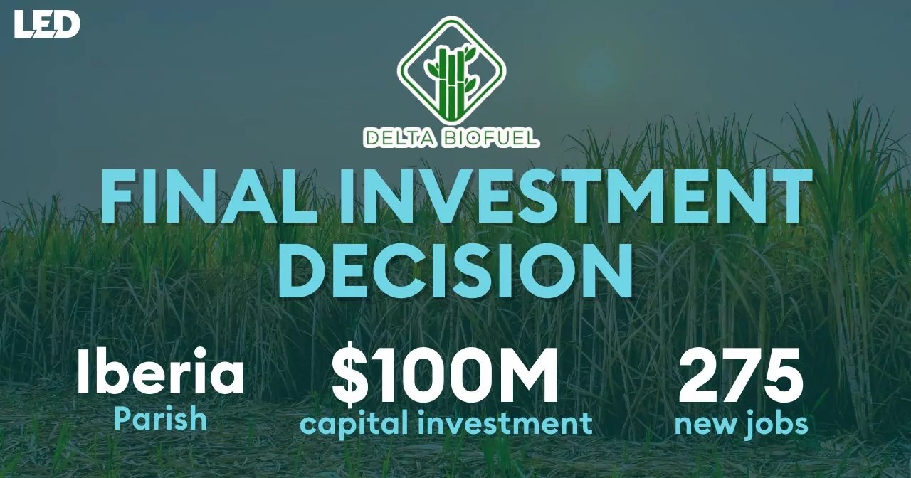 Delta Biofuel Announces 100 Million Final Investment Decision for