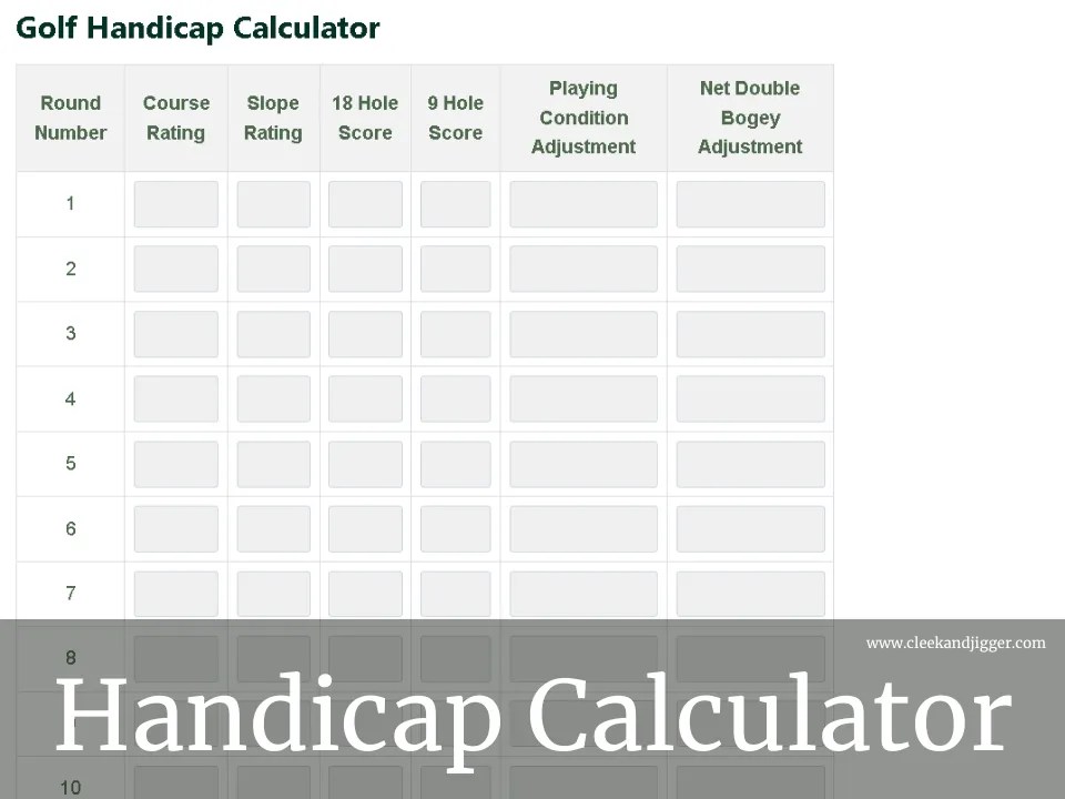 Handicap Calculator (2024) cleek & JIGGER