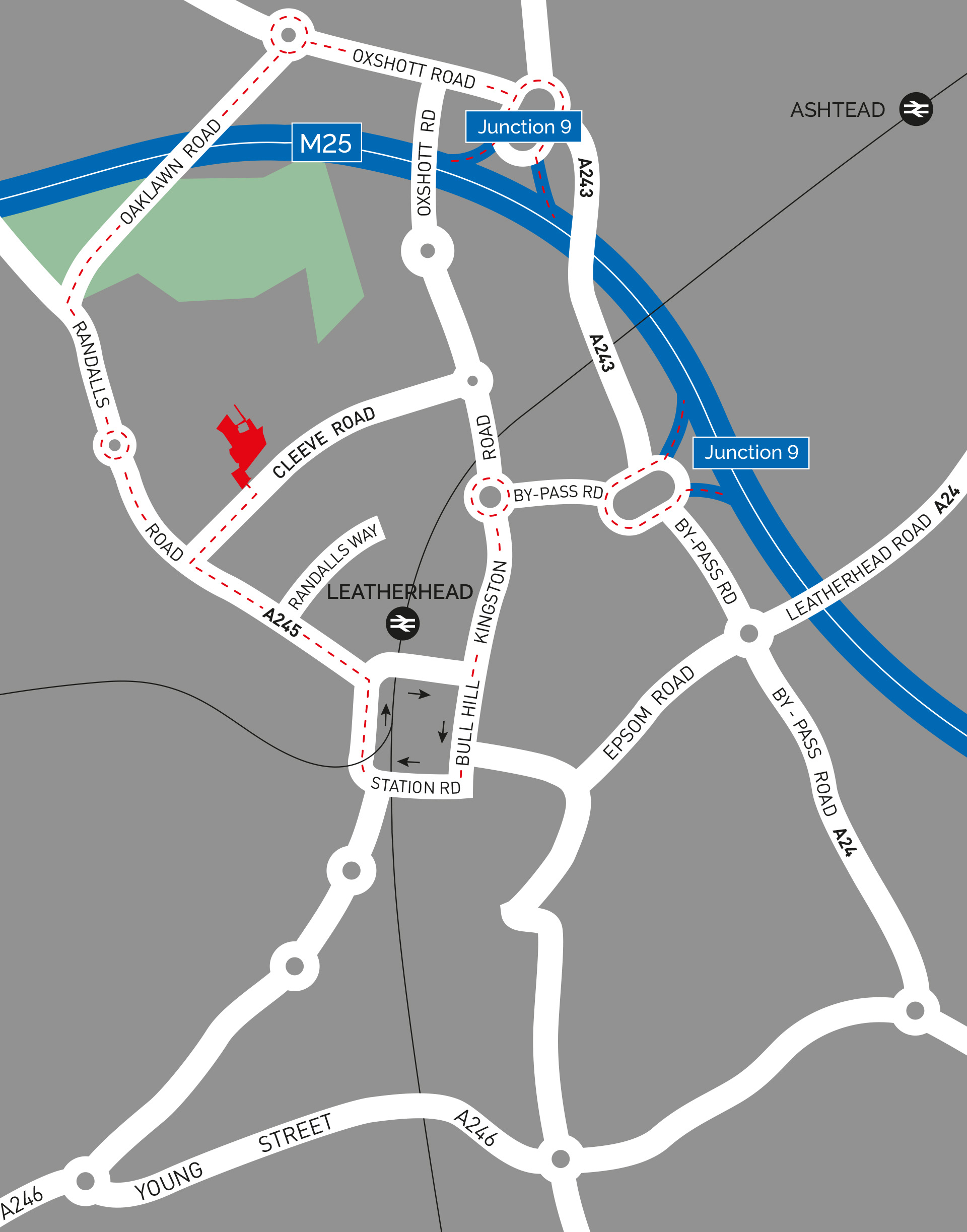 Cleeve Road Leatherhead FOR SALE STRATEGIC 9 ACRE DEVELOPMENT SITE