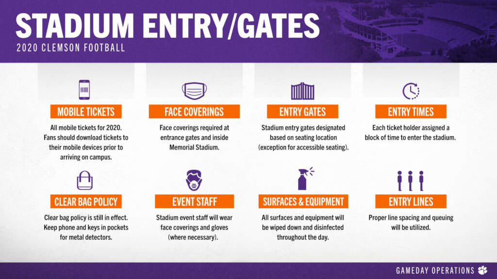 Stadium Entry / Gates Clemson Tigers Official Athletics Site