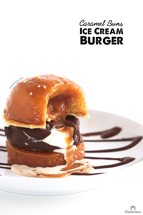 Caramel Buns Ice Cream Burger Cleobuttera