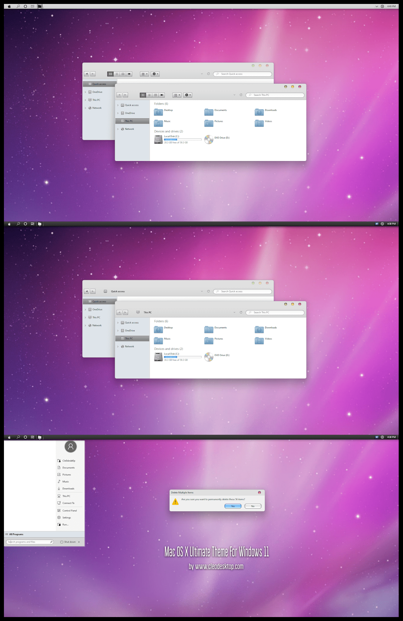 Mac OS X Ultimate Theme For Windows 11 Cleodesktop