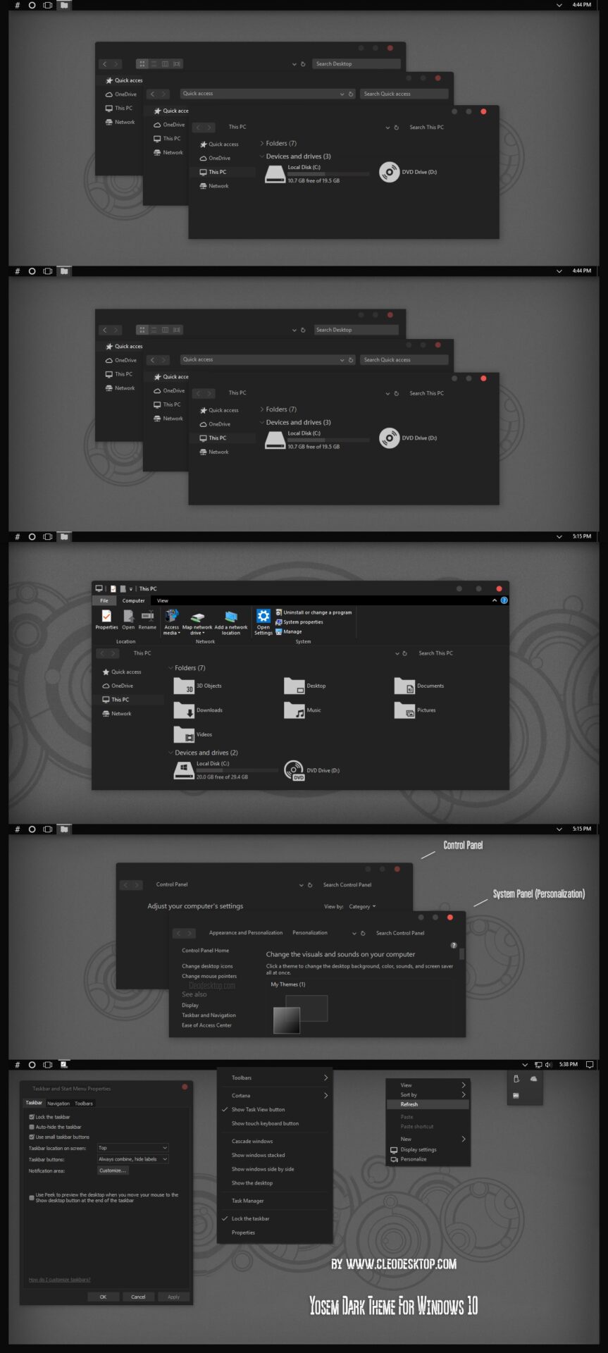 Yosem Dark Theme For All Windows 10 20h2 Cleodesktop I