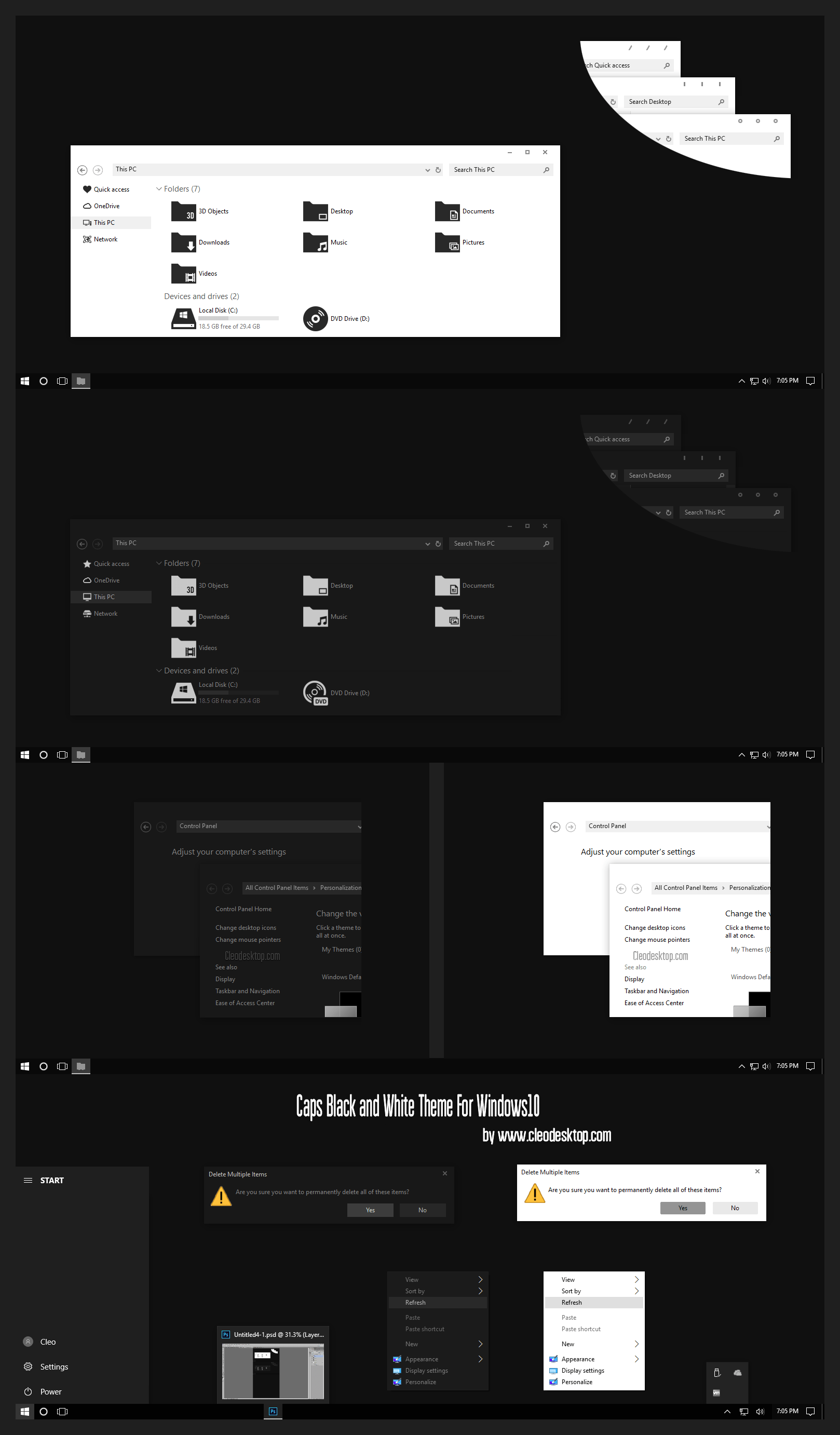 Caps Black And White Theme For Windows 10 Cleodesktop