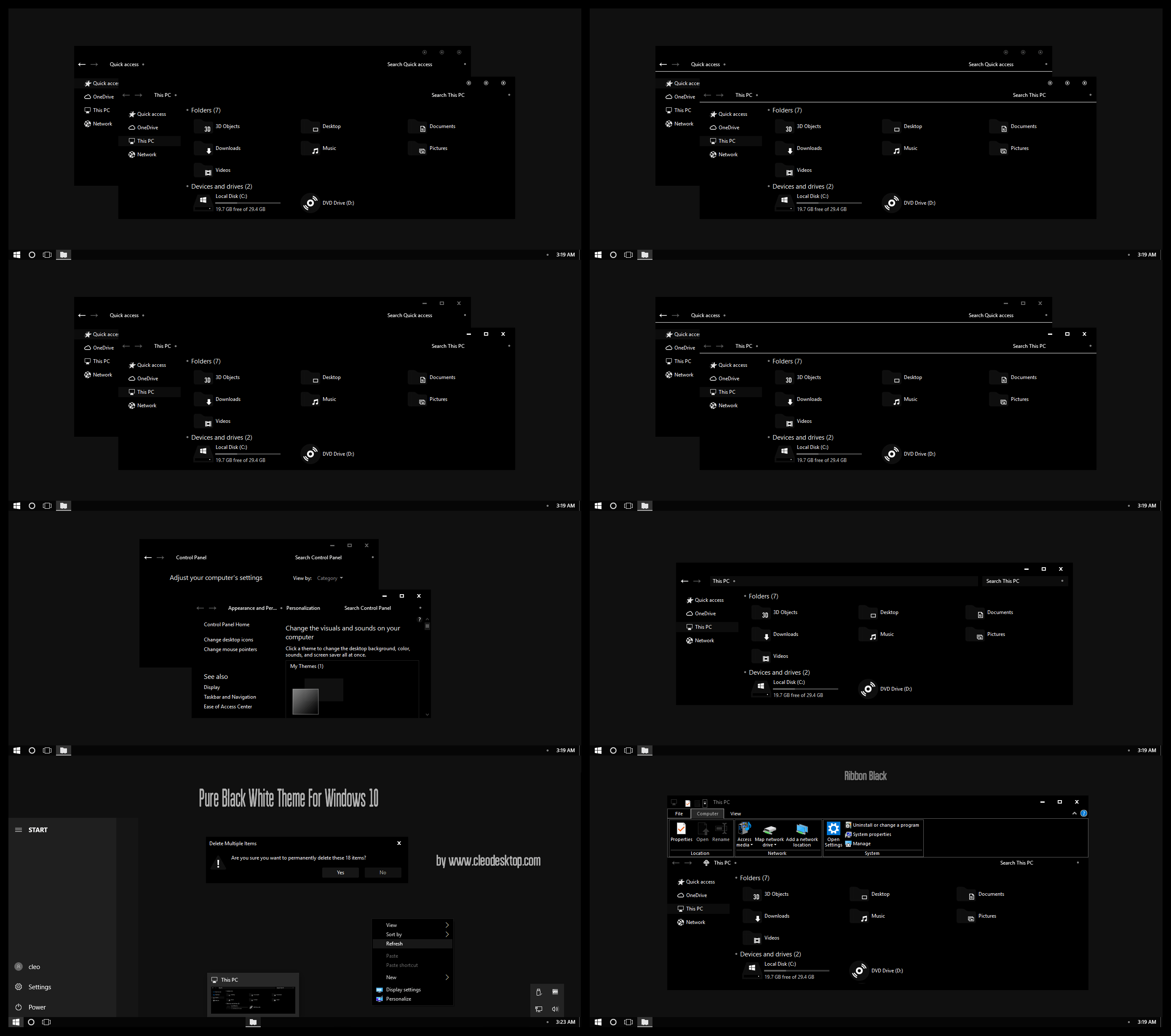 Pure Black White Theme For Windows 10 Cleodesktop
