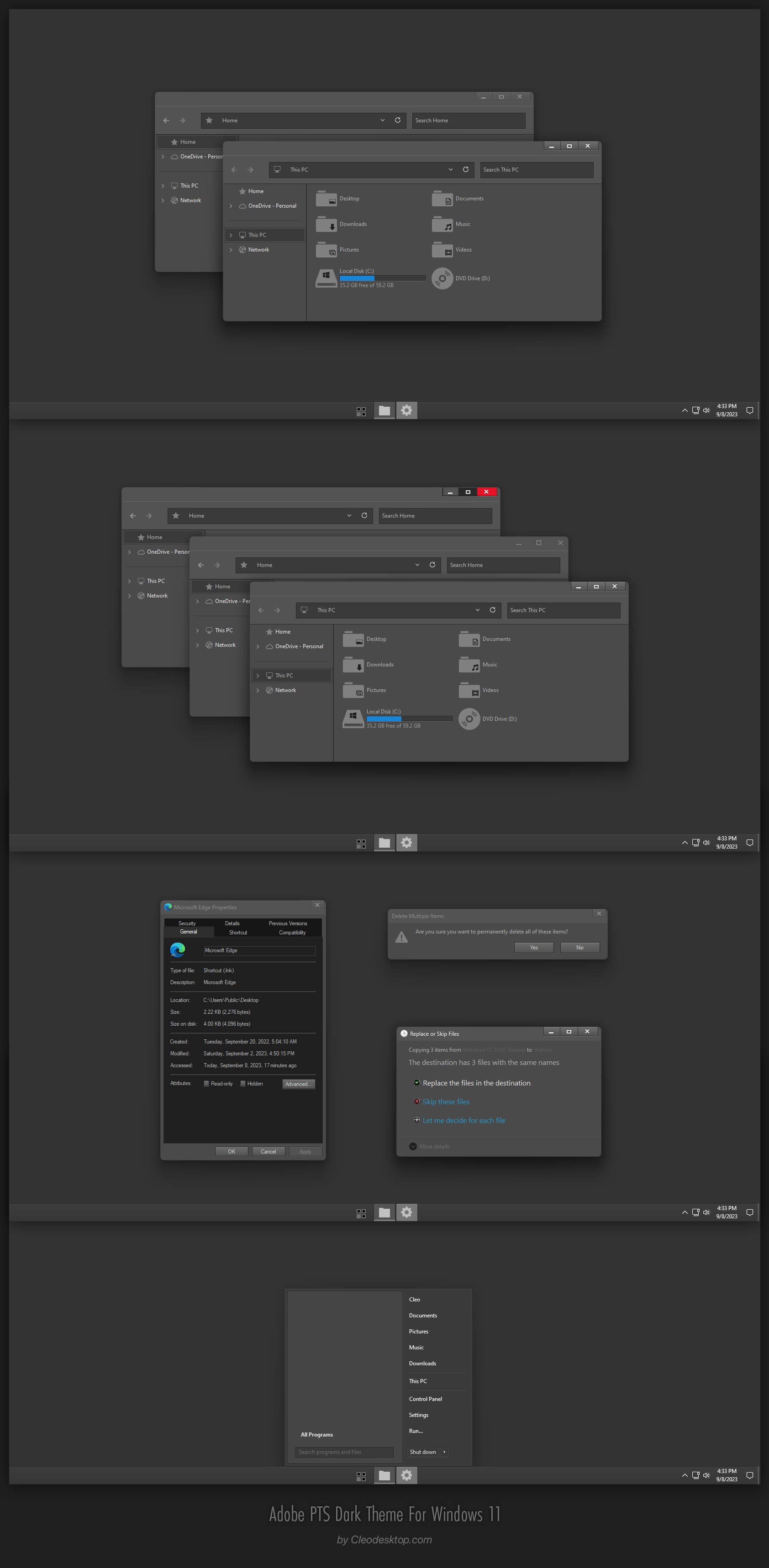 Adobe PTS Dark Theme For Windows 11 Cleodesktop