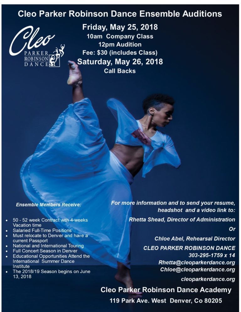 Cleo Parker Robinson Dance Cleo Parker Robinson Dance Ensemble Auditions