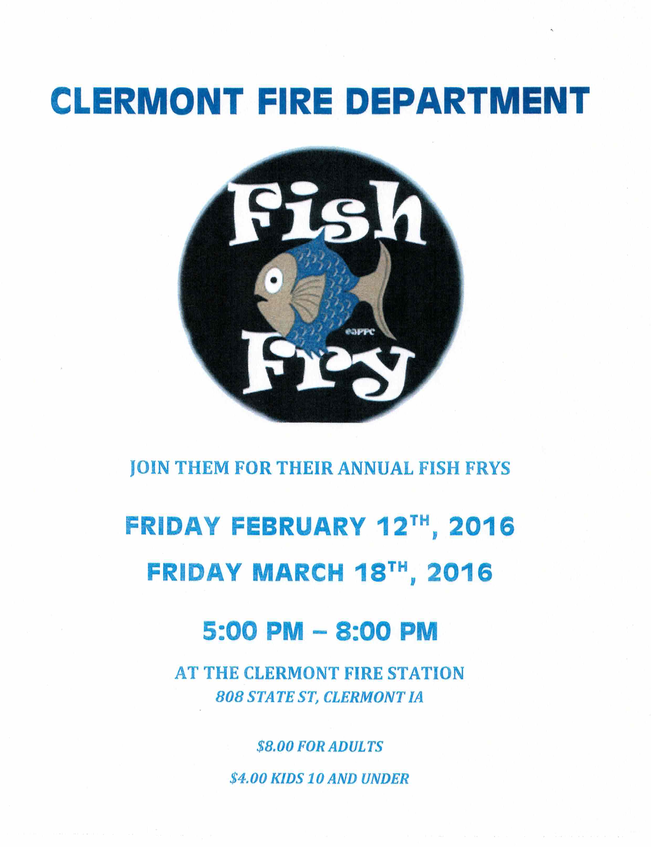 Fish Fry City of Clermont Iowa