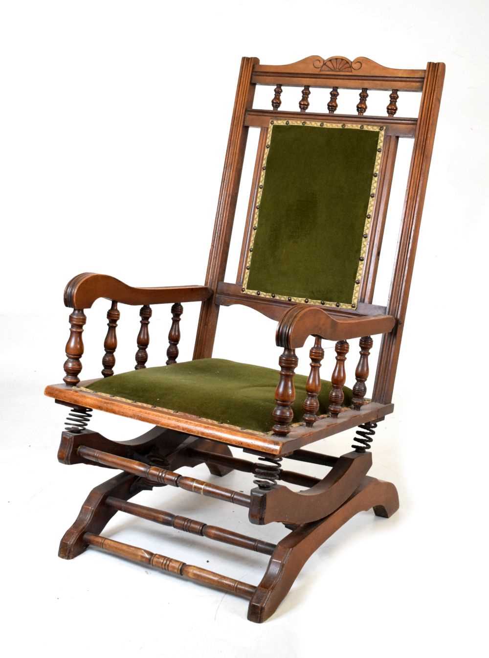 Lot 520 Edwardian rocking chair