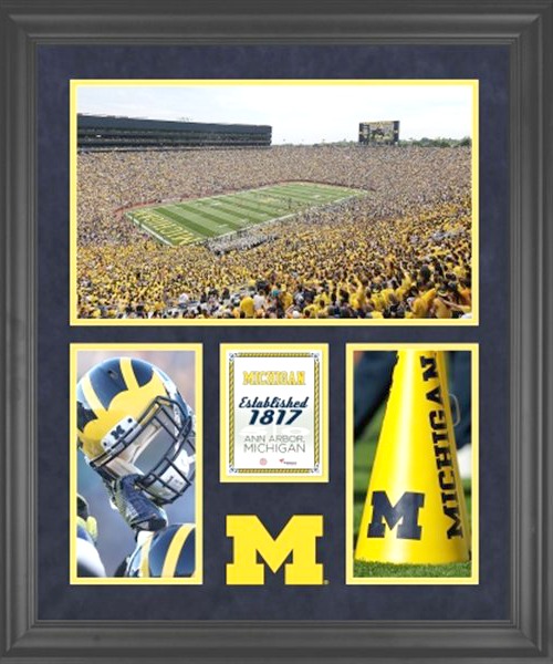 University of Michigan Wolverine Framed College Football Stadium Go
