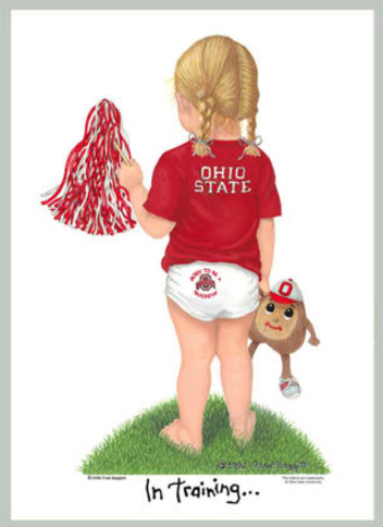 In Training Ohio State Buckeyes Cheerleader Art Print