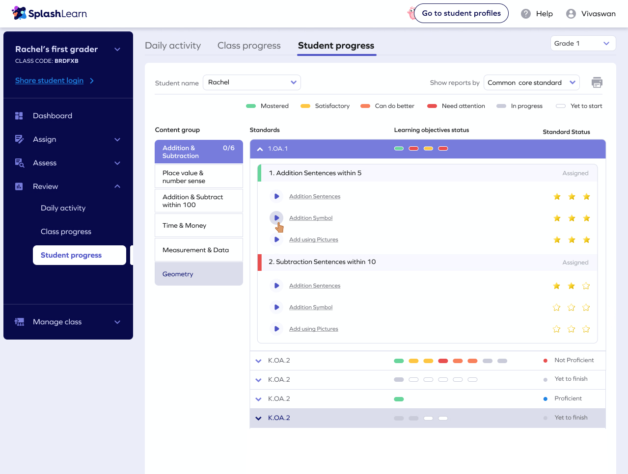 Monitor student progress