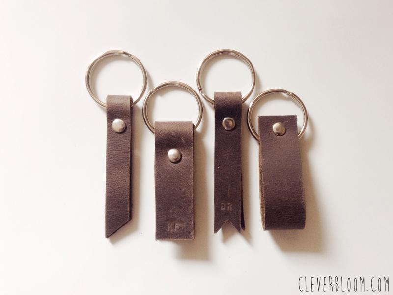 DIYMonogram Leather Keychain Clever Bloom