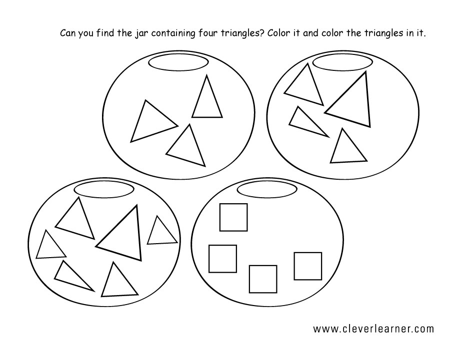 Free Triangle shape activity worksheets for school children