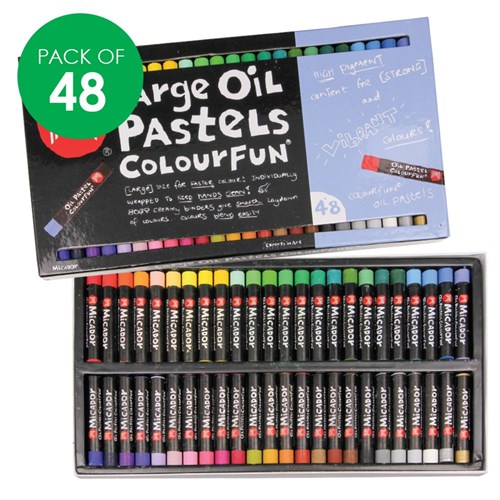 Micador Large Oil Pastels Colourfun Pack of 48 Oil Pastels