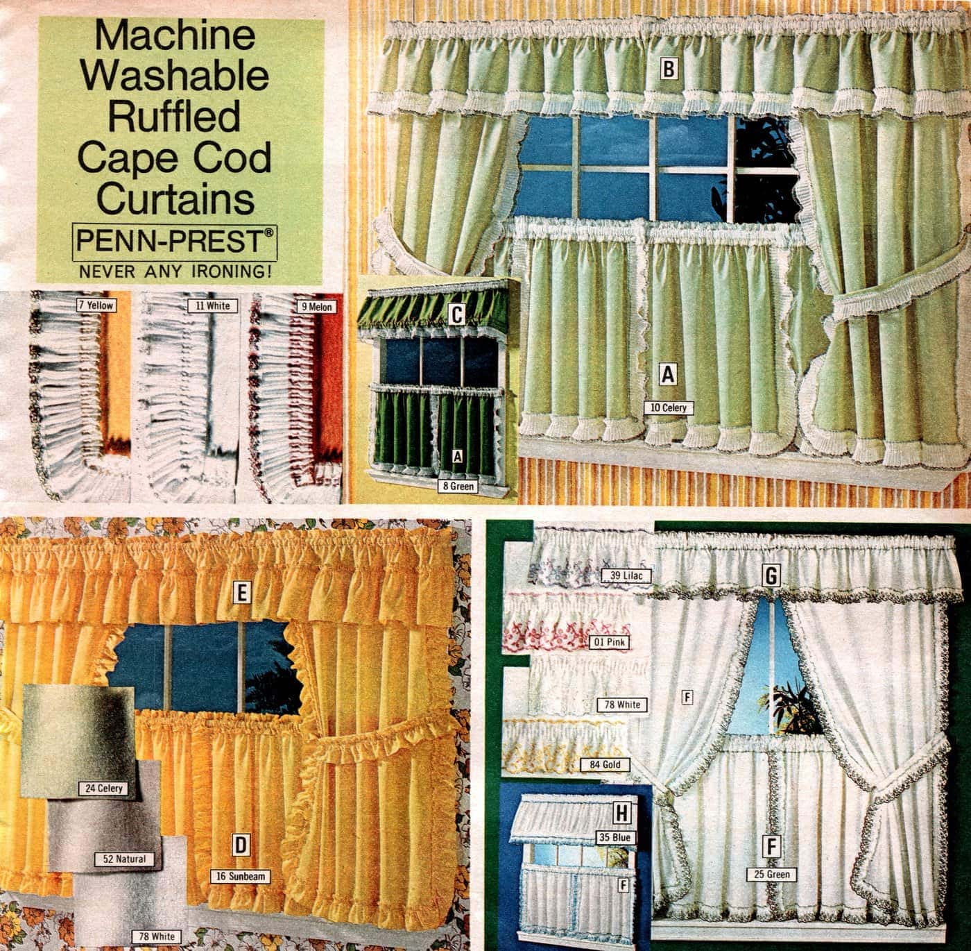 See 100+ short retro window curtains & cafe curtains that were