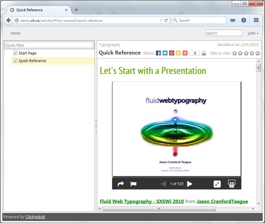 SlideShare Presentations in User Manuals