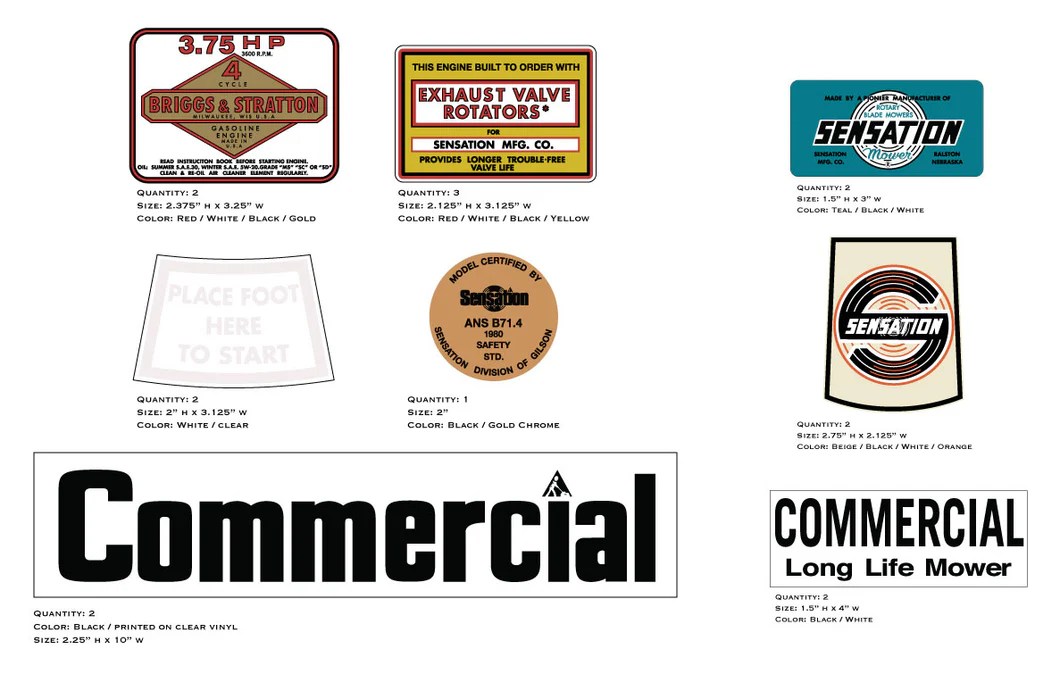 Sensation and Commercial Decals Vintage Reproductions