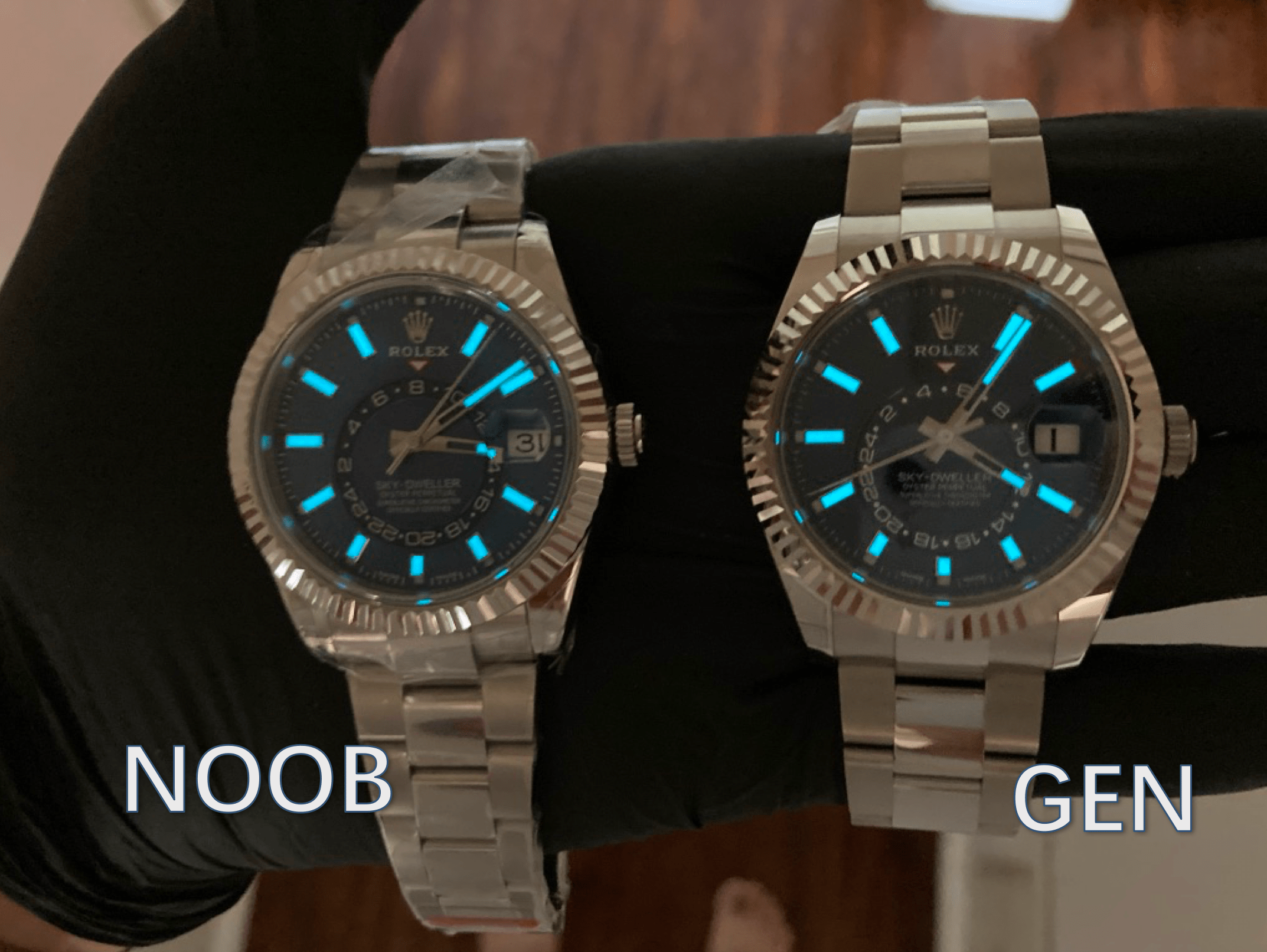 ROLEX SKYDWELLER 326934 GEN VS NOOB ( 22,000 VS 398) Replica Watch Info