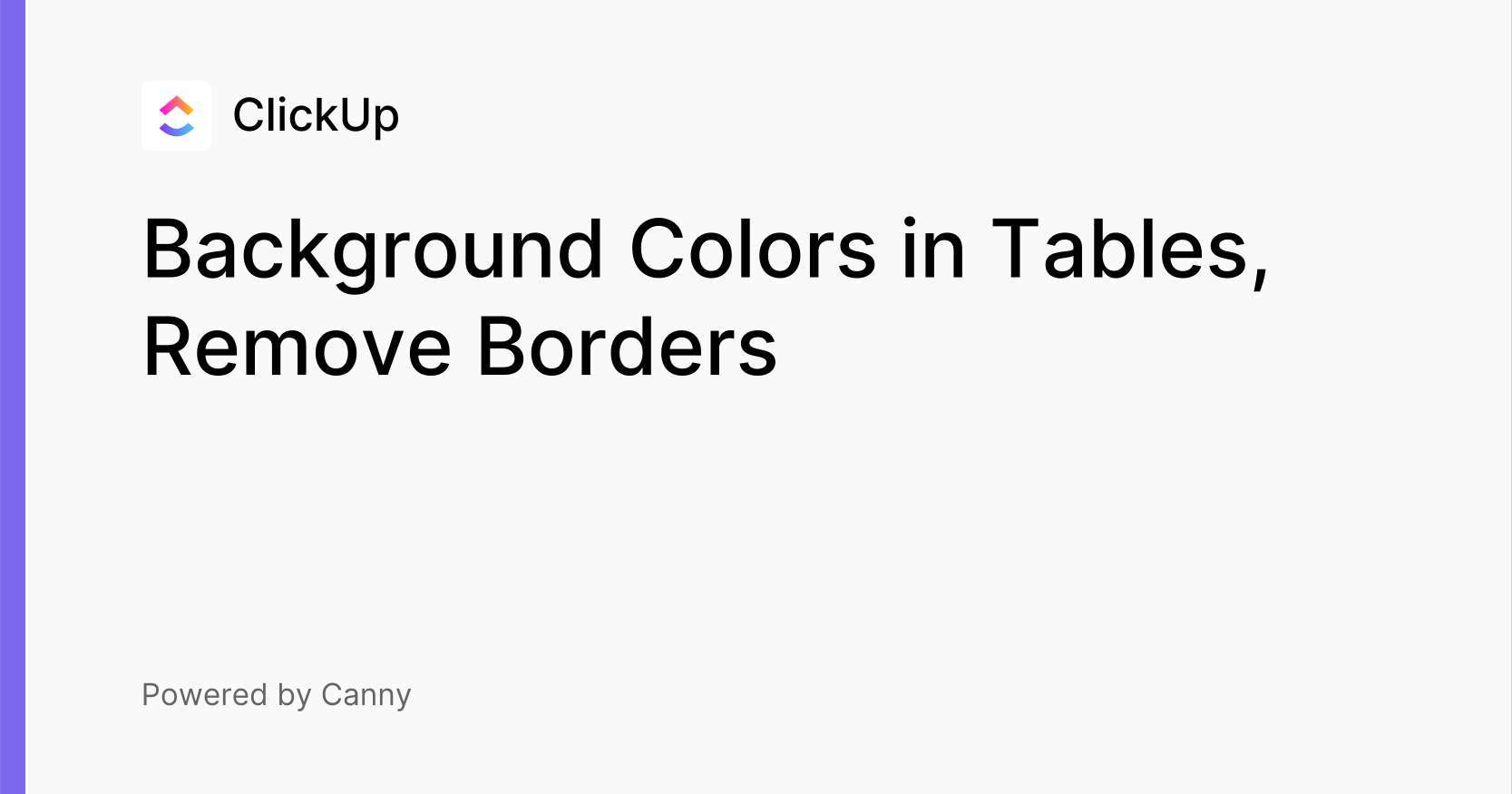 Background Colors in Tables, Remove Borders Voters ClickUp