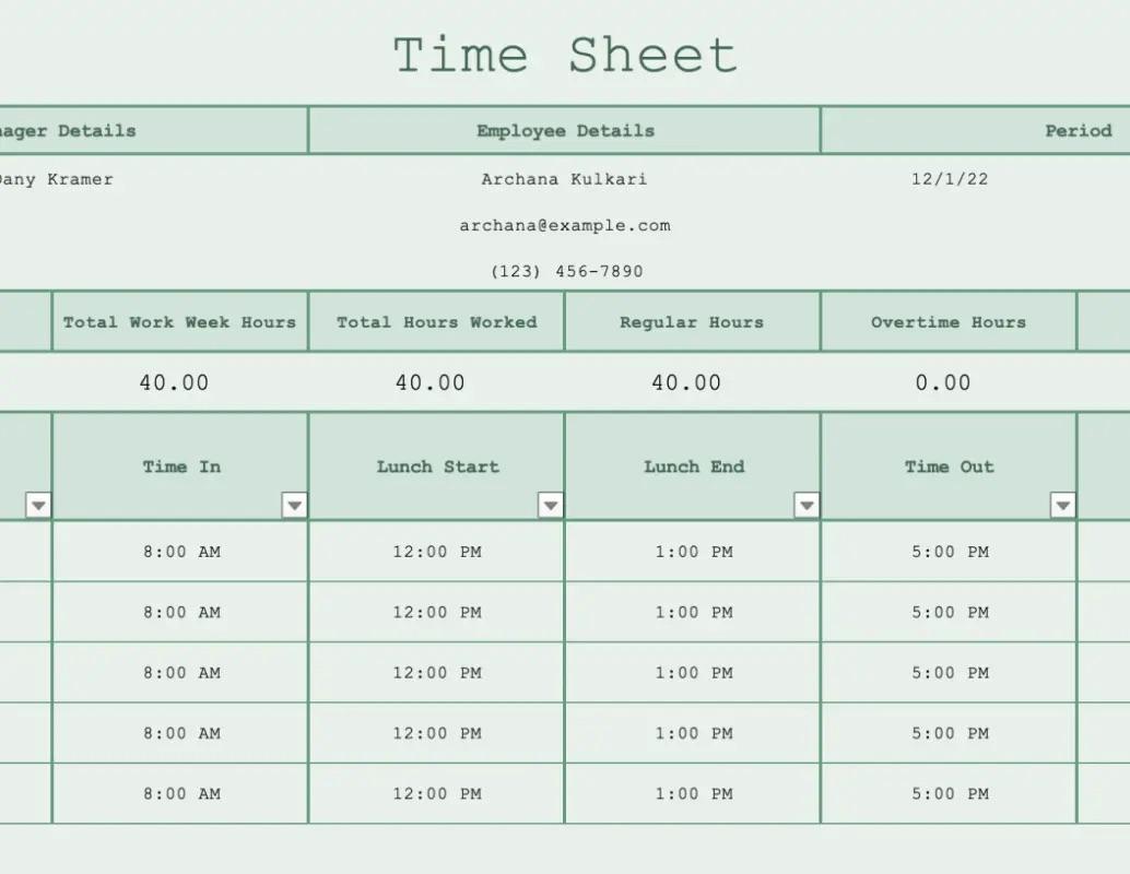 10 Free Employee Timesheet Templates in Excel, Word & ClickUp