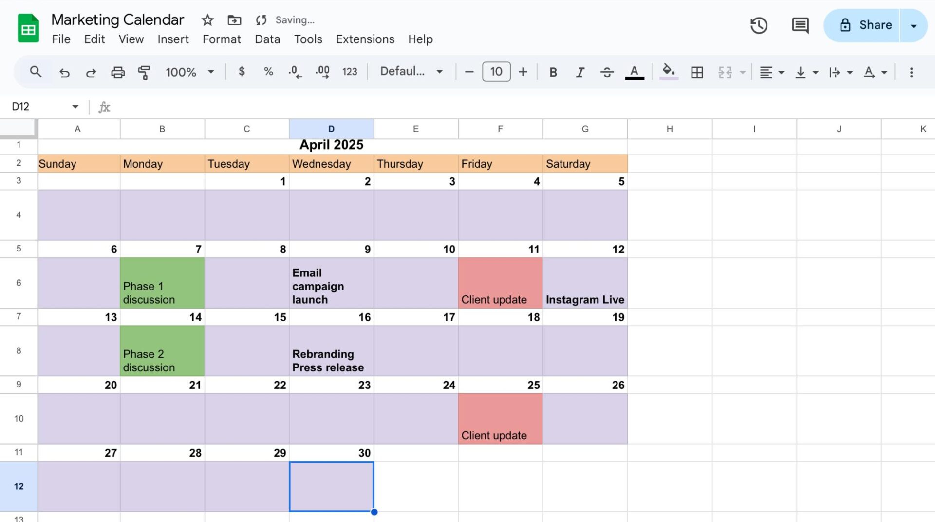 How to Create a Calendar in Google Sheets ClickUp