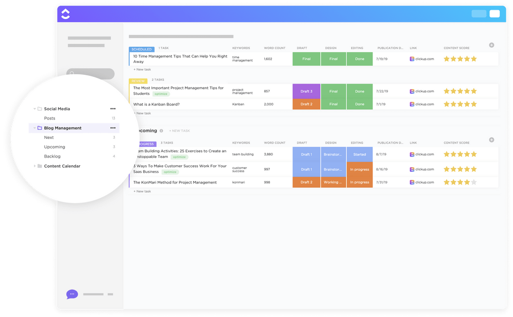 Blog Management Template by ClickUp™