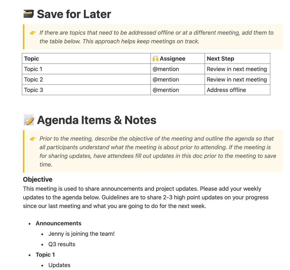 Meeting Minutes Template by ClickUp™