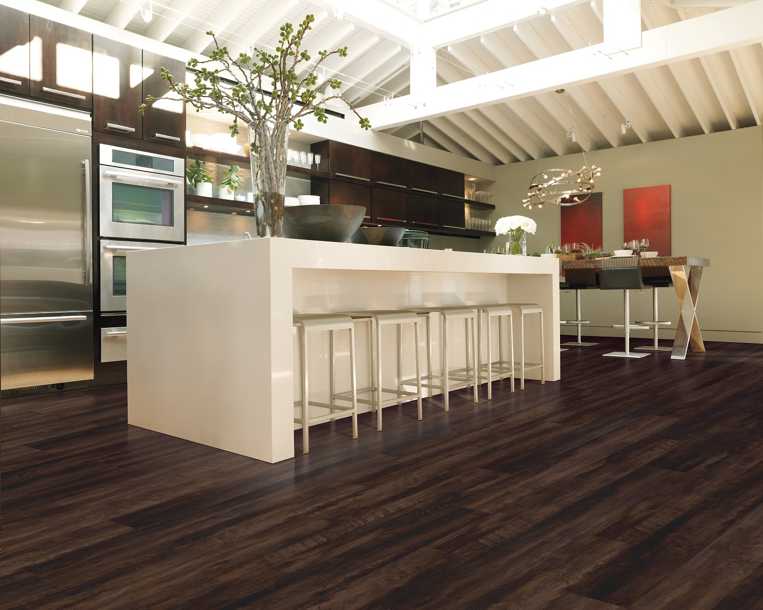 What is vinyl plank flooring made of?