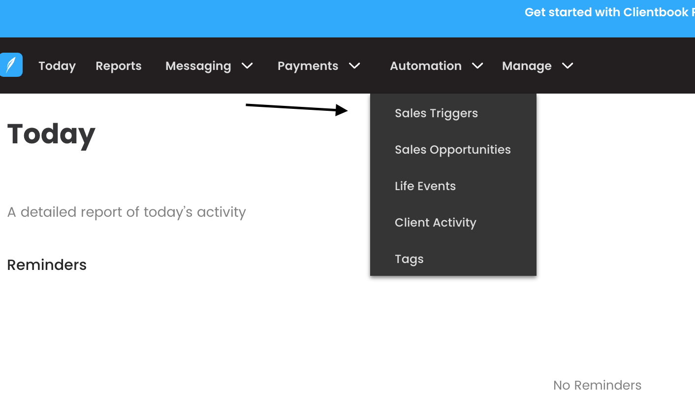 How to Set Up Sales Triggers Clientbook